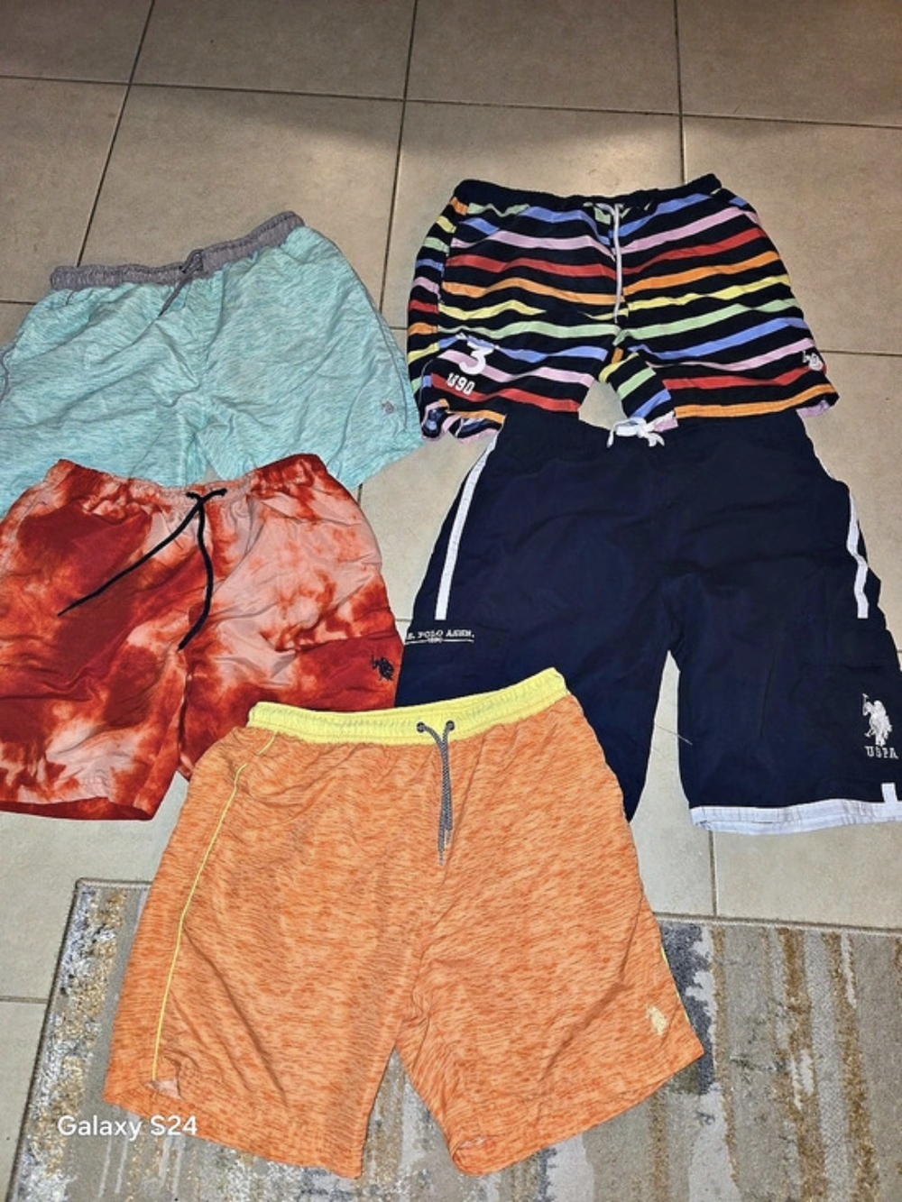 U.S. Polo Assn. Men's Swim Shorts Lot Size Large 5 Pr Lot